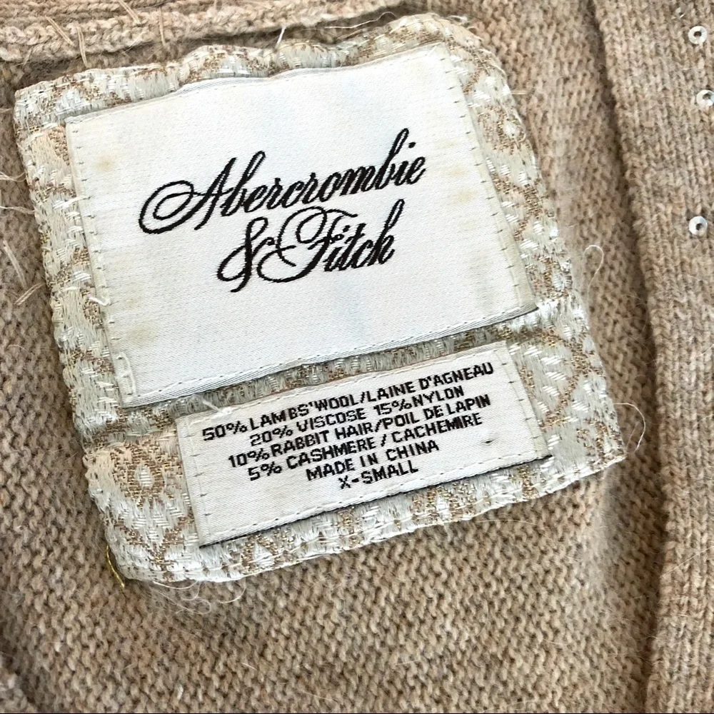 Vintage A&F Embellished Cashmere Cardigan